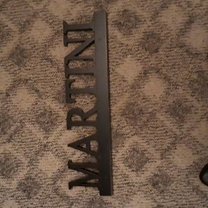 Martini shelf sign, bar letters decoration